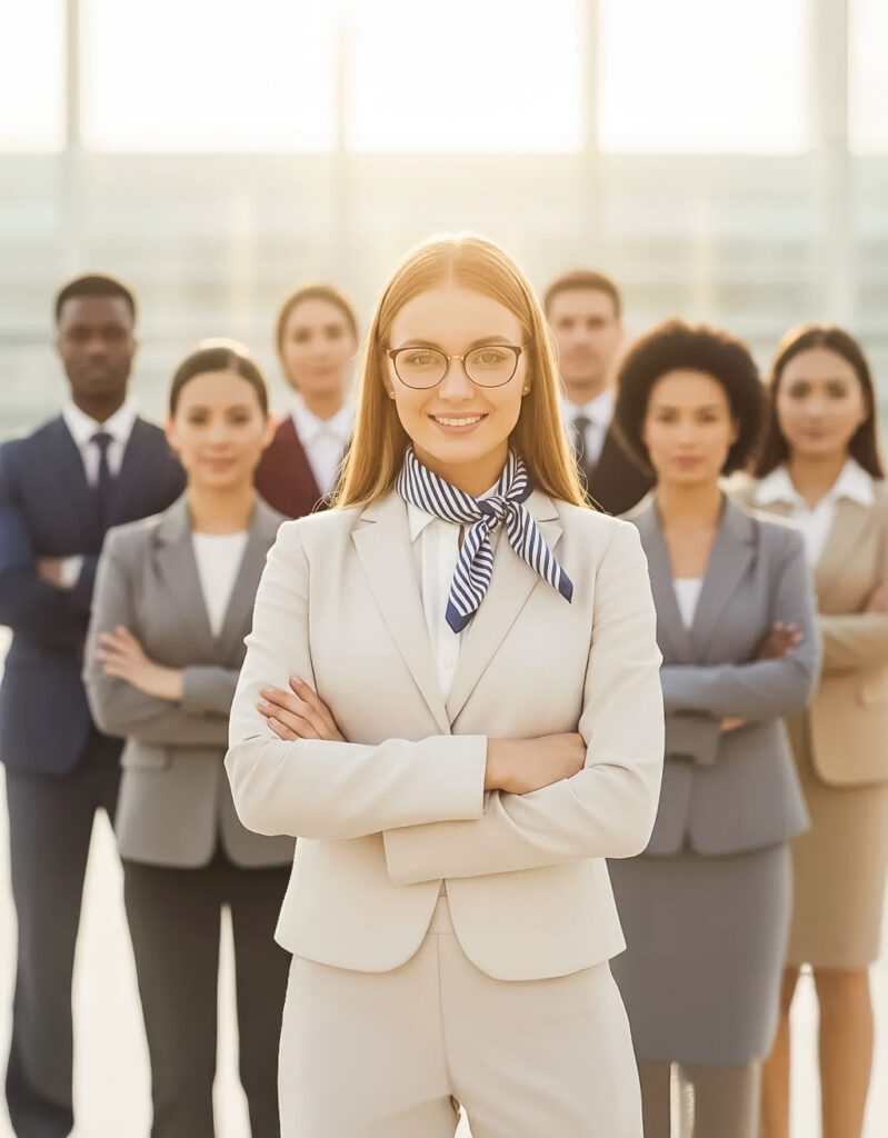 equipe de executivos de braços cruzados